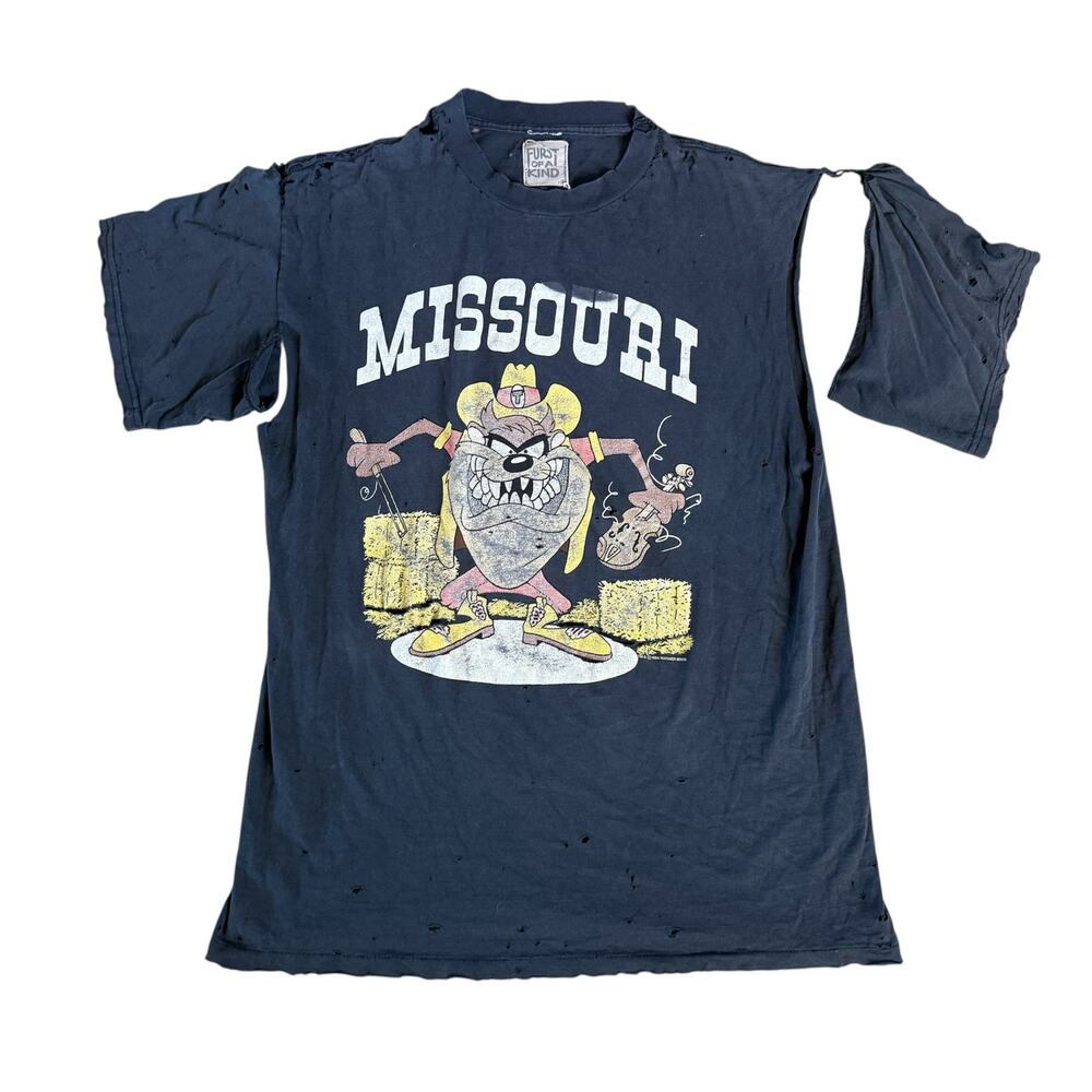 Furst Of A‎ Kind Missouri Tasmanian Devil Taz Thrashed Destroyed Black T Shirt